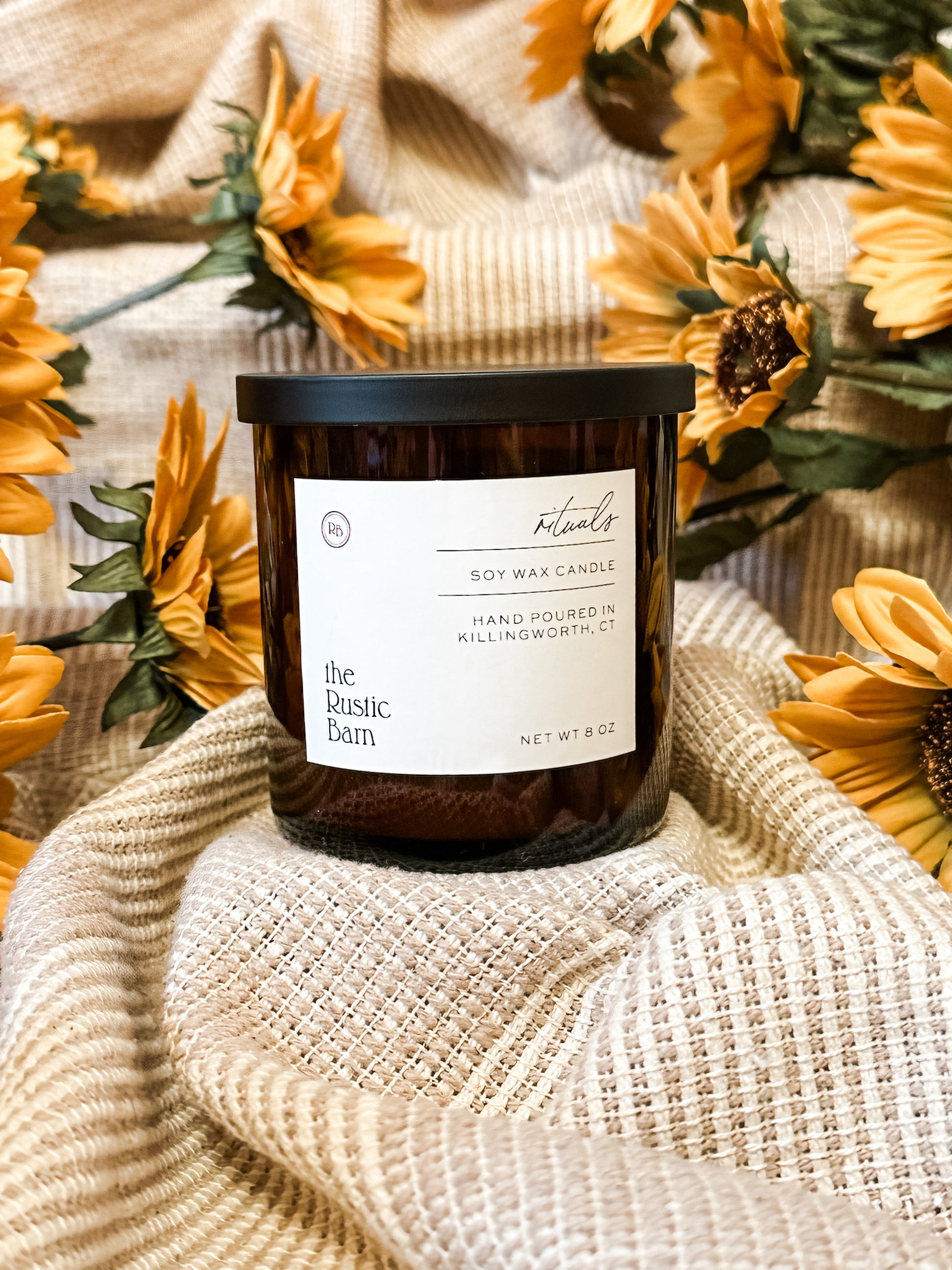 bergamot, lemon, milk, and cardamom hand-poured soy candles at The Rustic Barn in Killingworth CT