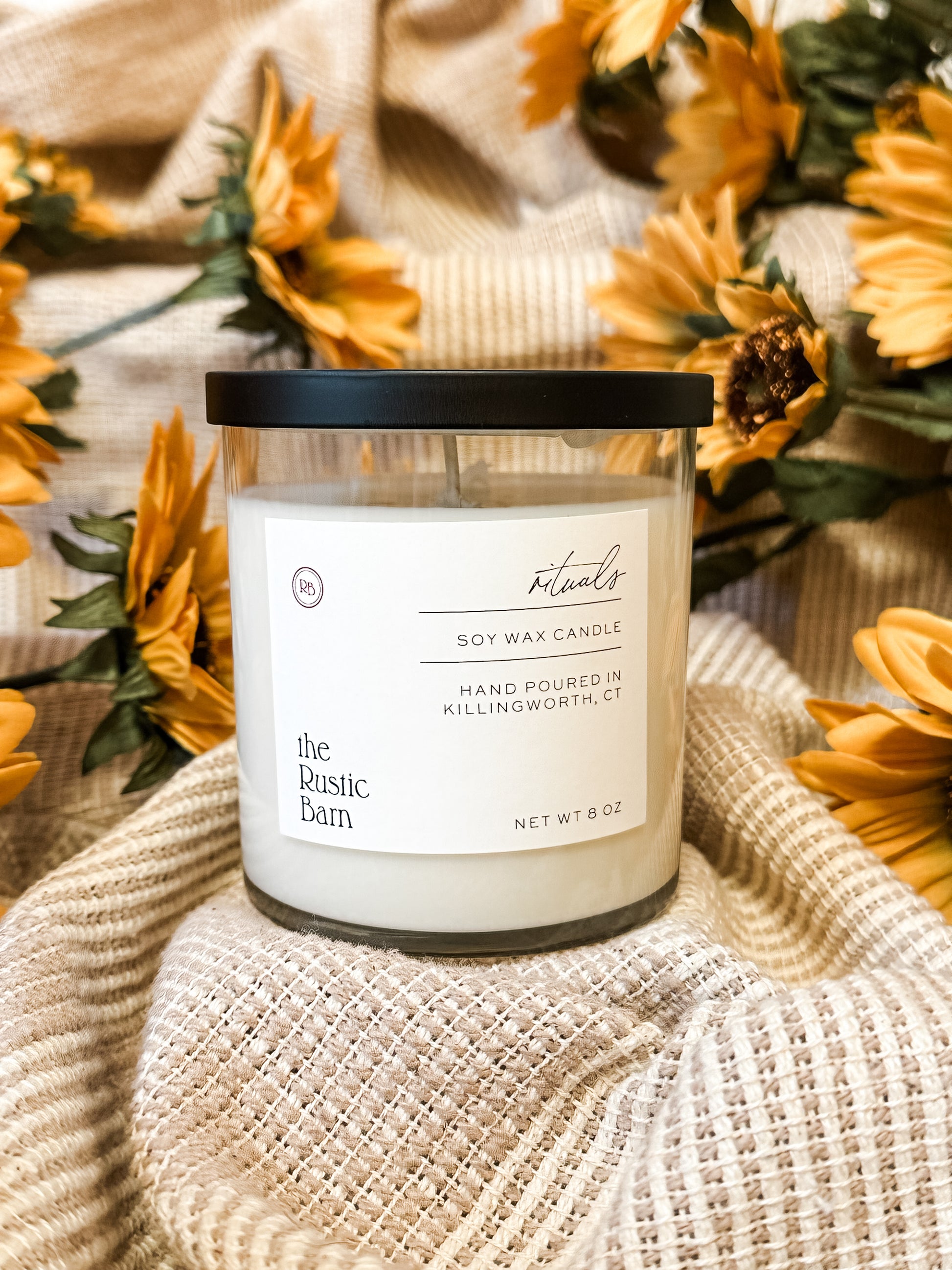 bergamot, lemon, milk, and cardamom hand-poured soy candles at The Rustic Barn in Killingworth CT