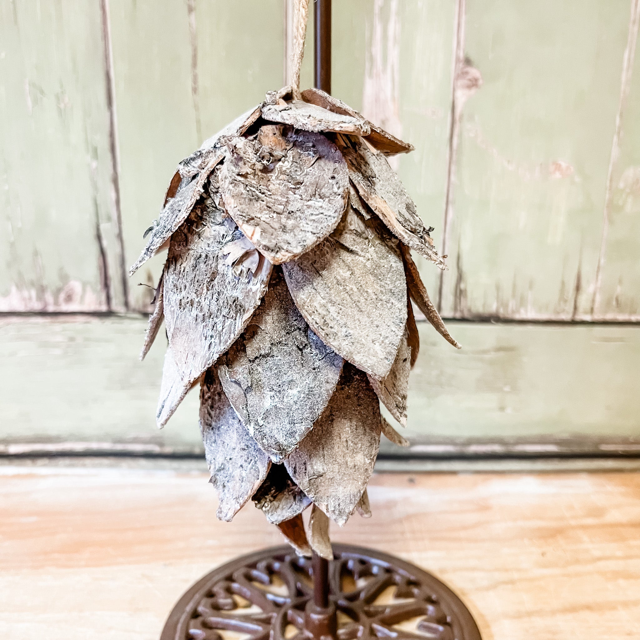 Birch Bark Pinecone Ornament