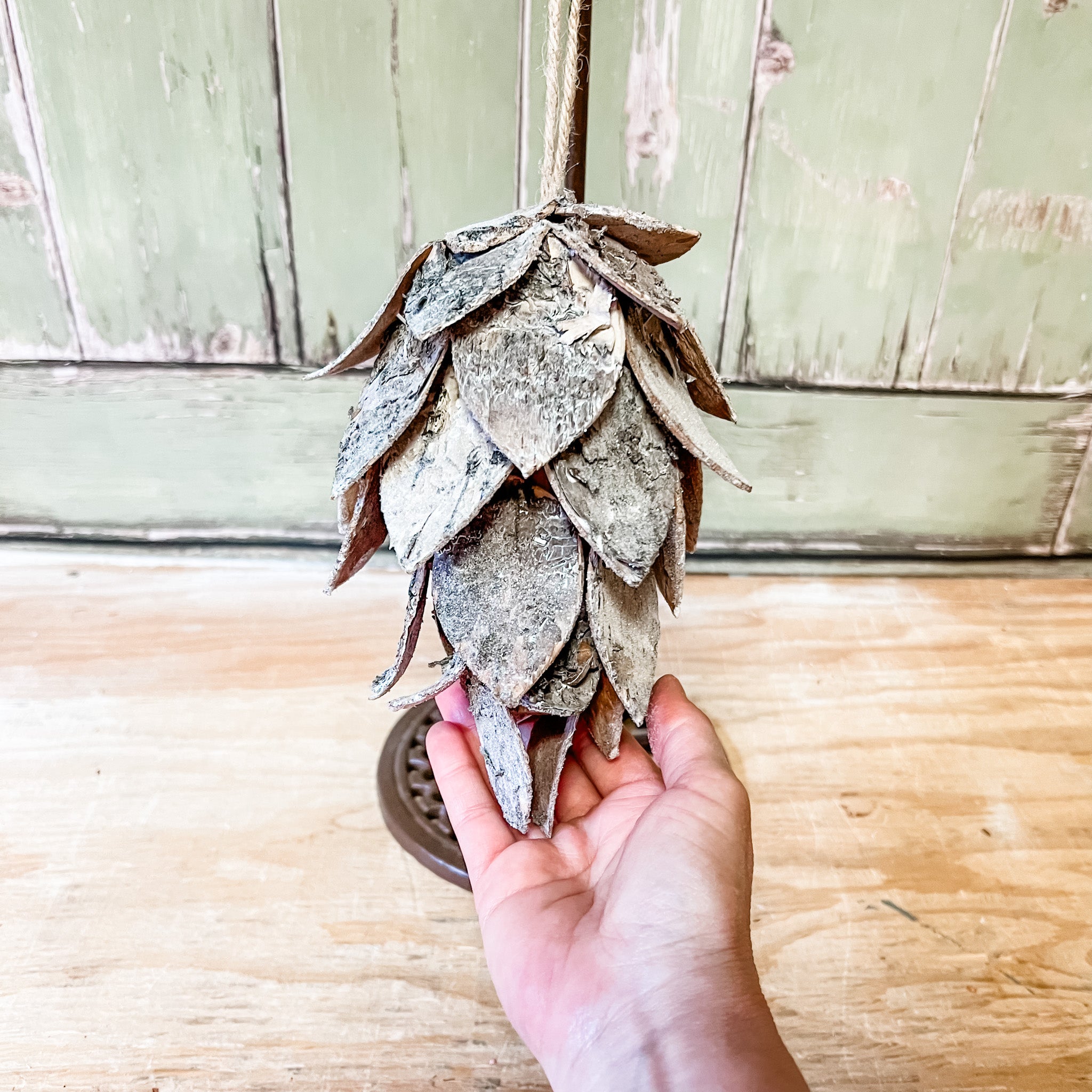 Birch Bark Pinecone Ornament