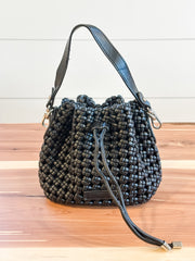 Black Faux Leather Pouch Handbag at the Rustic Barn in Killingworth, CT