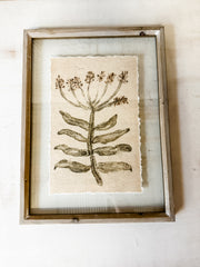 botanical bliss floral print in floating glass frame for sale at the rustic barn in killingworth, CT