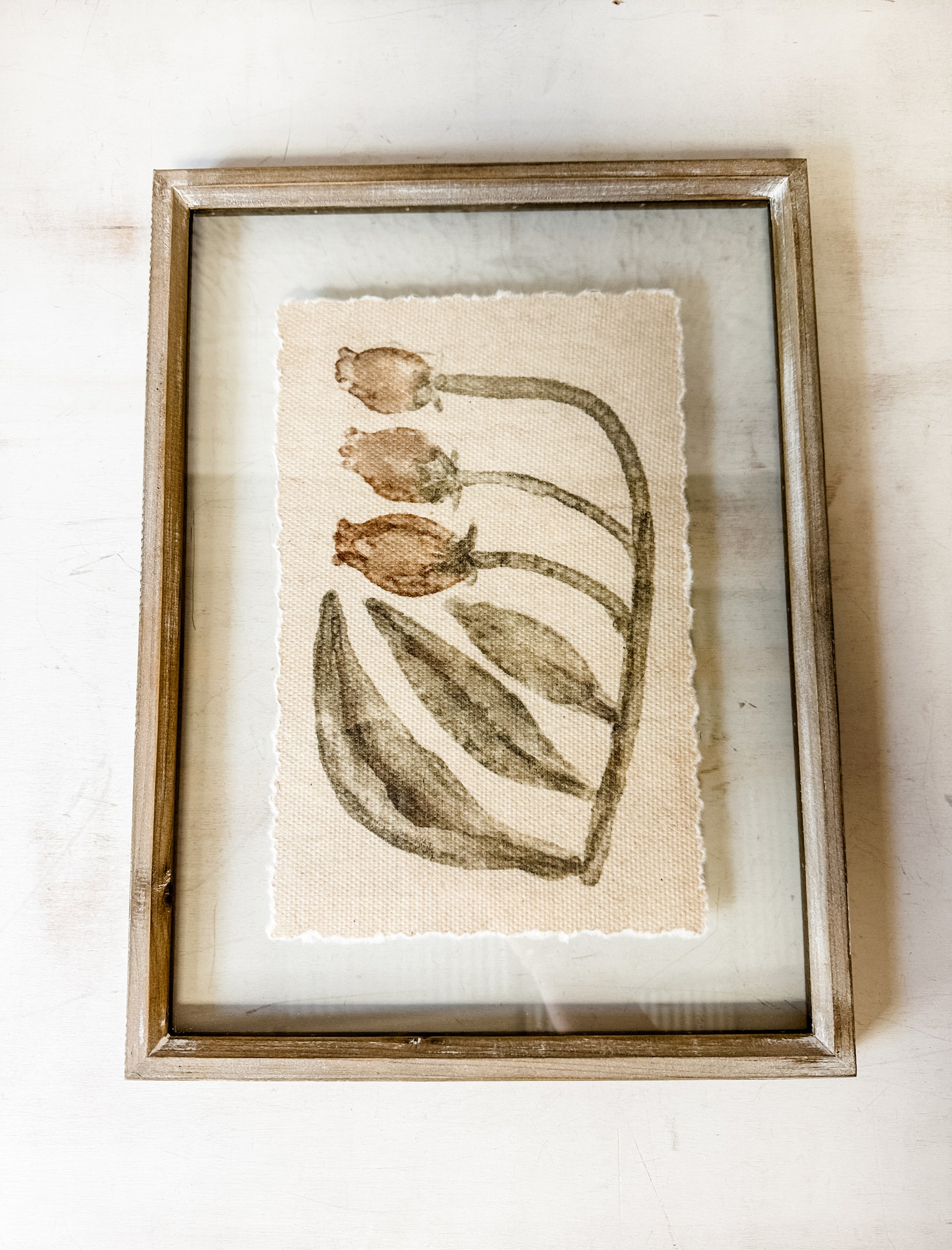 botanical bliss floral print in floating glass frame for sale at the rustic barn in killingworth, CT