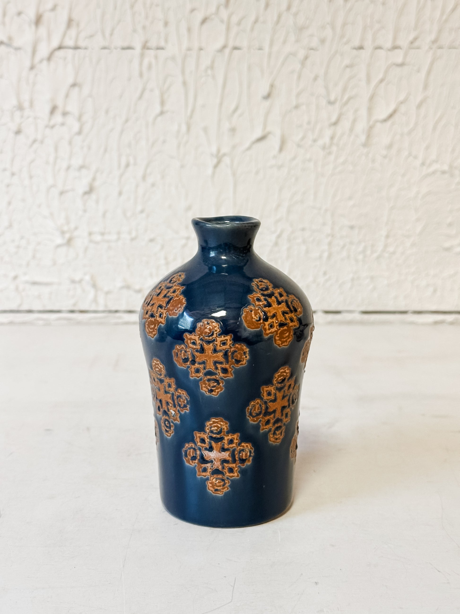 blue floral motif vases at The Rustic Barn in Killingworth CT