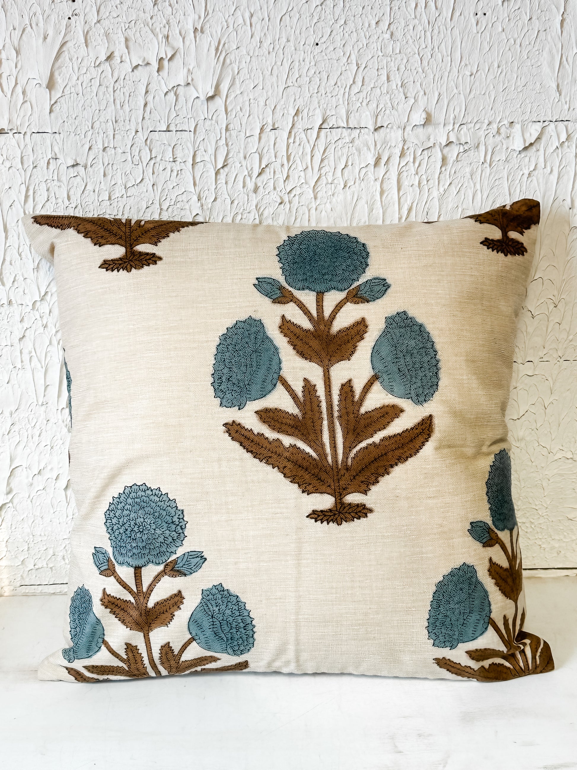 bohemian block design linen blend pillow at the Rustic Barn in Killingworth, CT