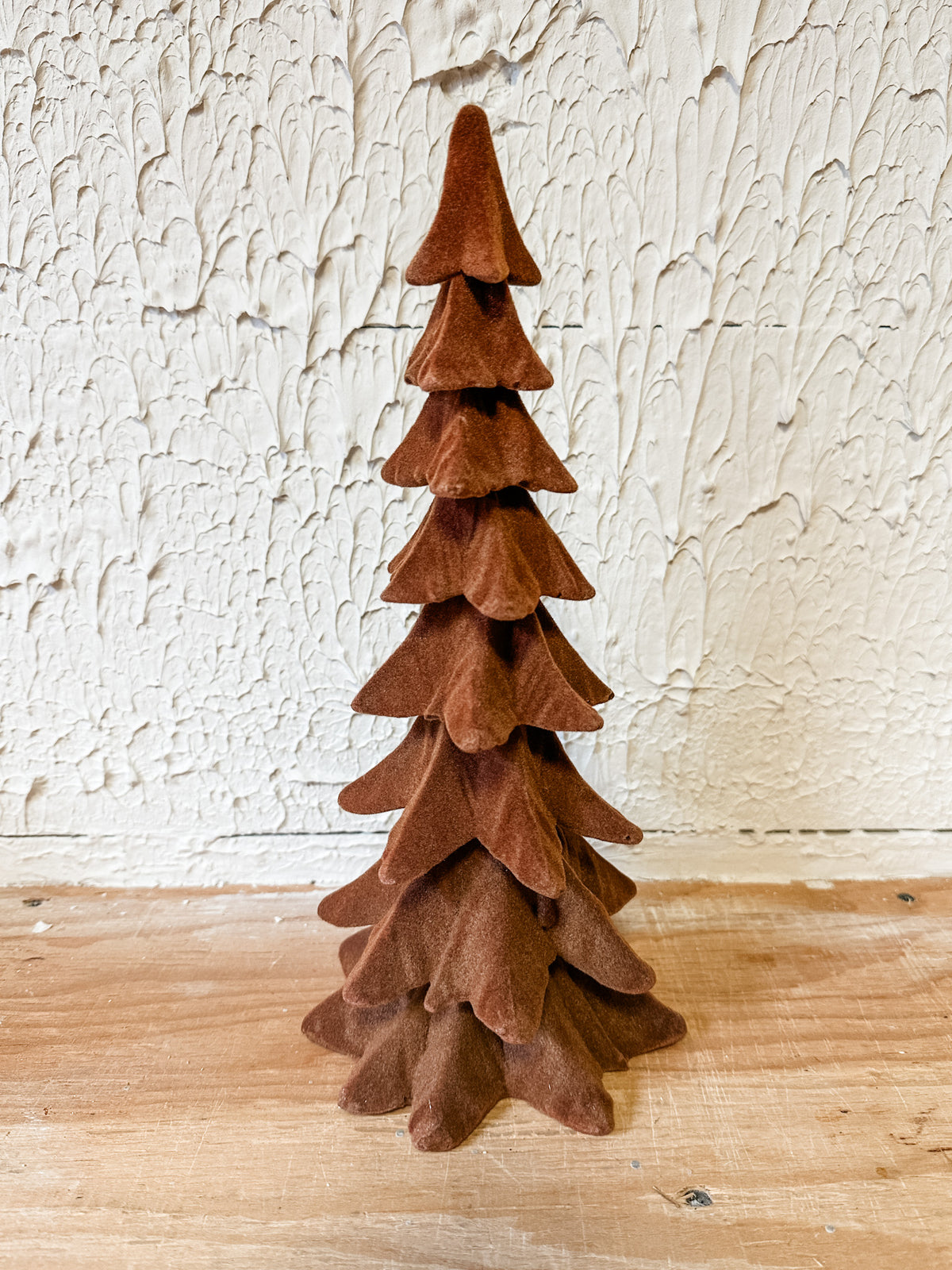 Brown resin christmas tree decor for sale at the rustic barn in killingworth, CT