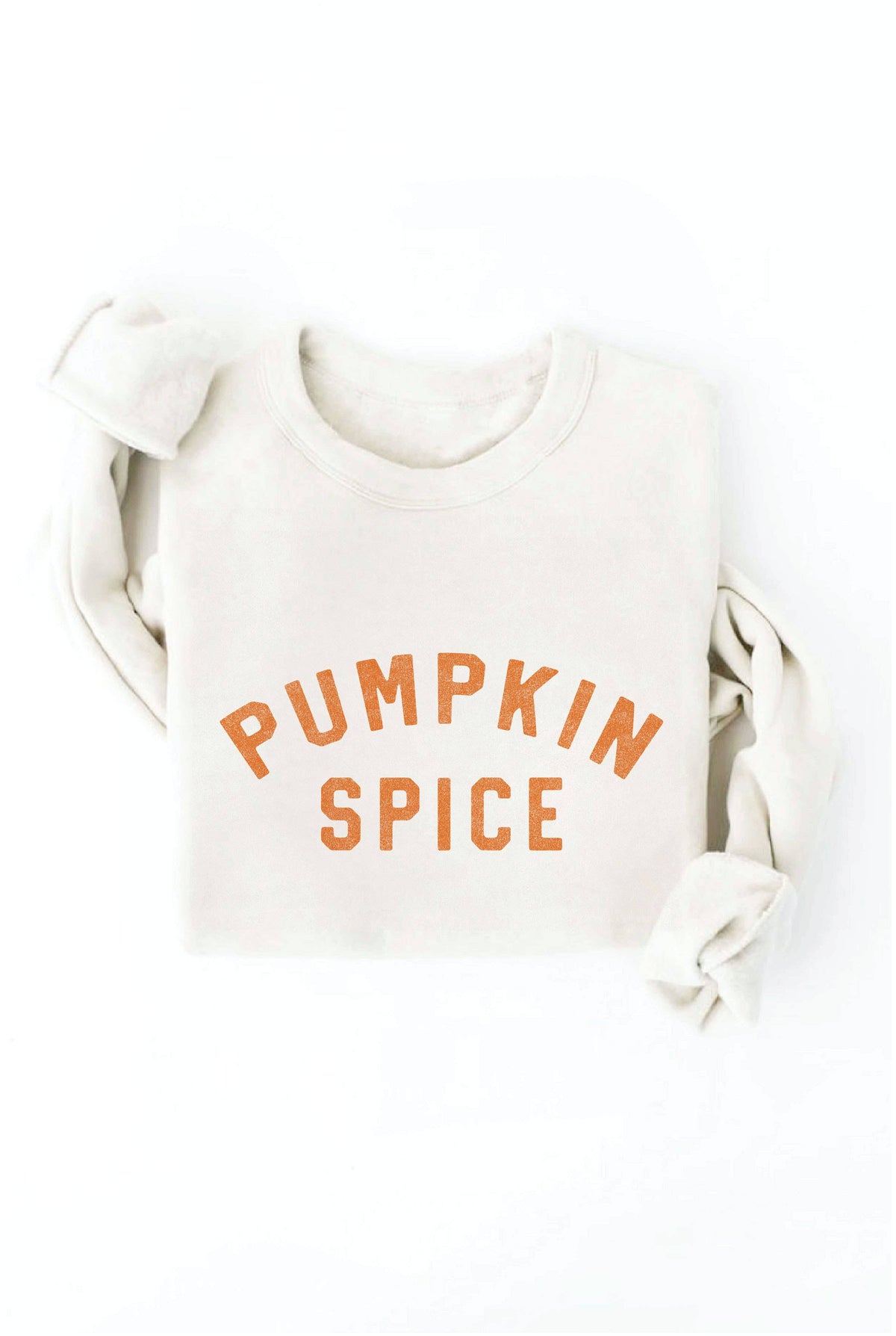 women's cotton and fleece sweatshirts with pumpkin spice text at The Rustic Barn in Killingworth CT