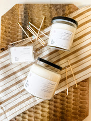 hand poured soy caramel and butter cream soy candle at the rustic barn in killingworth ct
