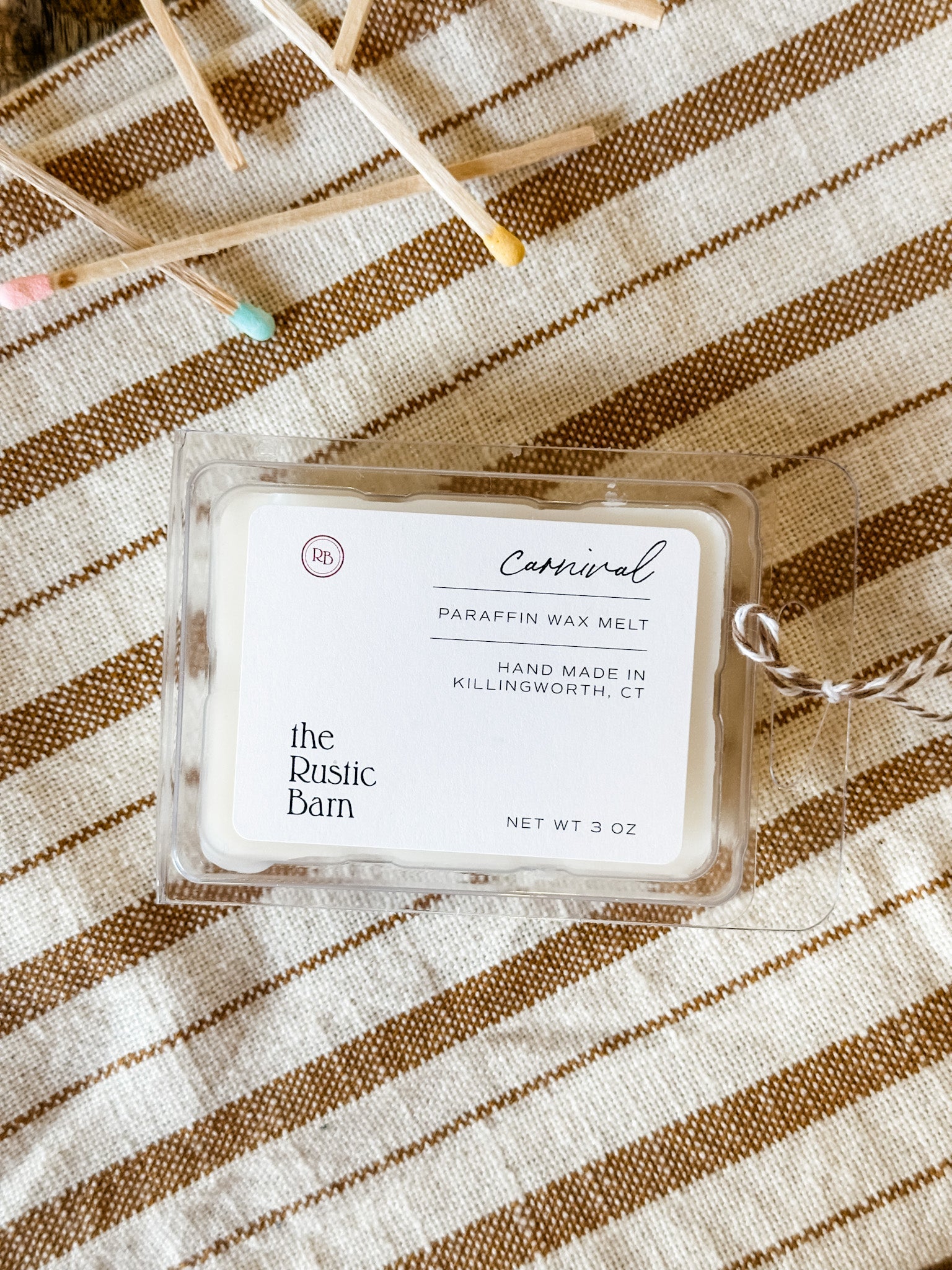 hand poured soy caramel and butter cream soy candle at the rustic barn in killingworth ct