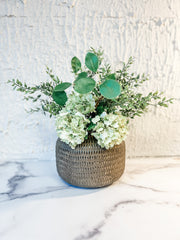 caramel color textured glass vase at the rustic barn in Killingworth ct