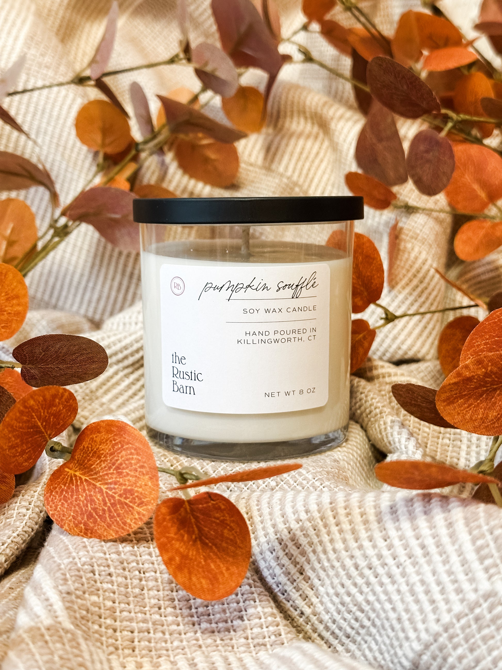 cardamom cinnamon and pumpkin scented hand-poured soy candles at The Rustic Barn in Killingworth CT