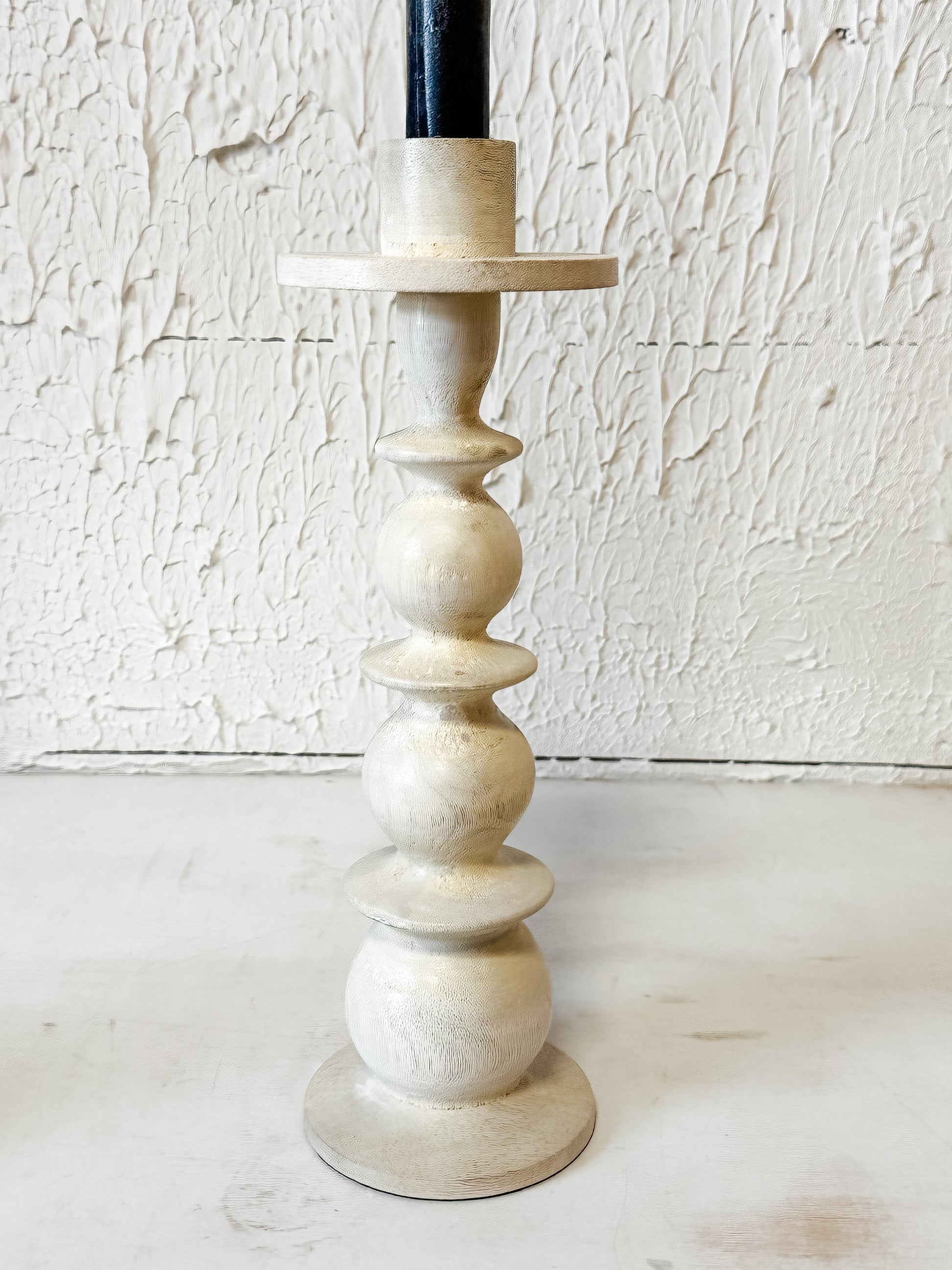 carved mango wood taper holders at The Rustic Barn in Killingworth CT