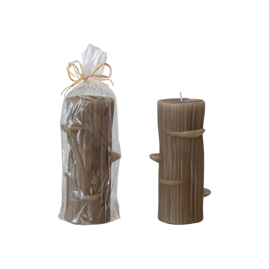 6" Unscented Log Shaped Candle