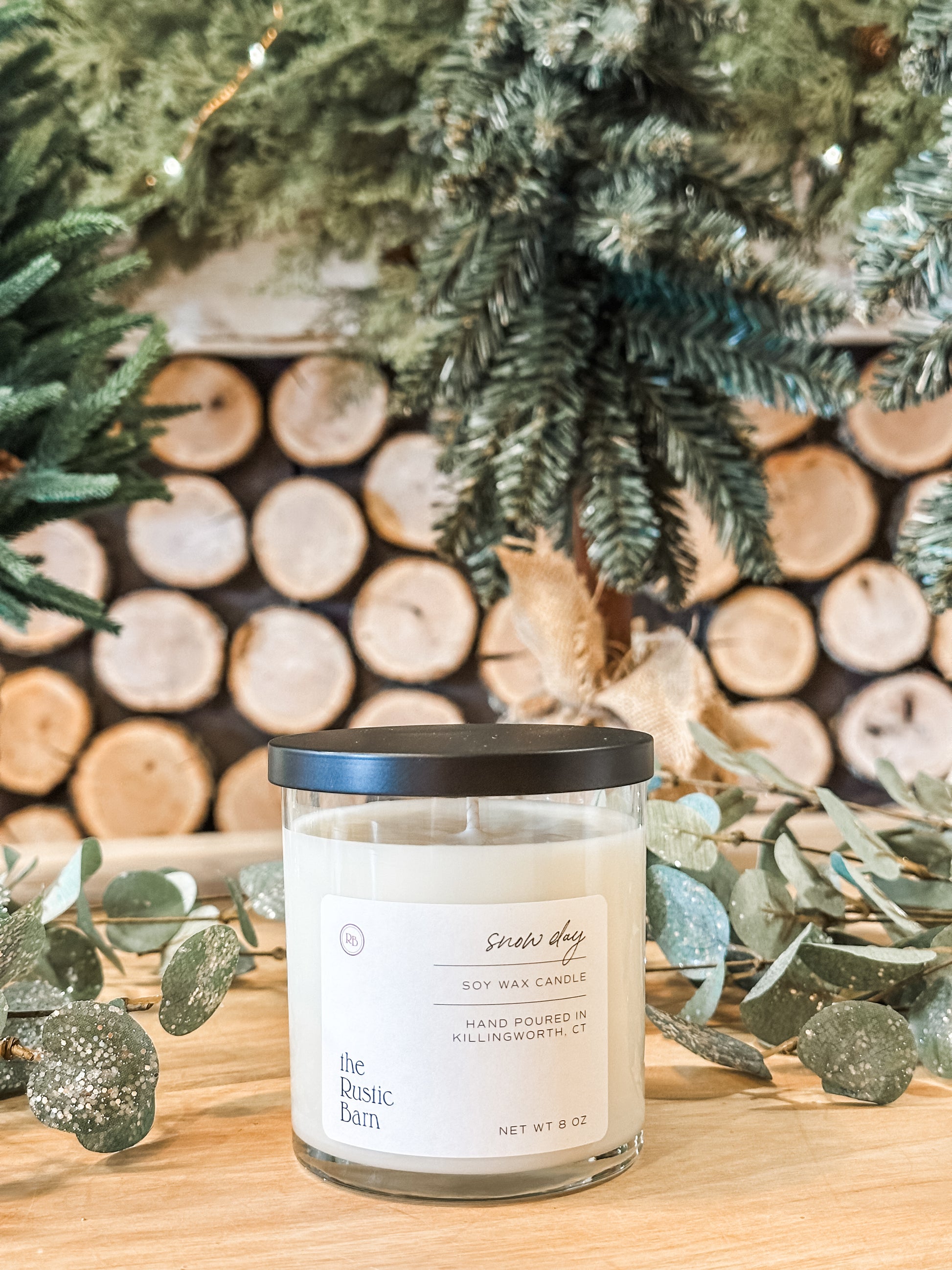 chocolate, peppermint, and vanilla hand-poured soy candle in 8 oz tumbler at The Rustic Barn in Killingworth CT