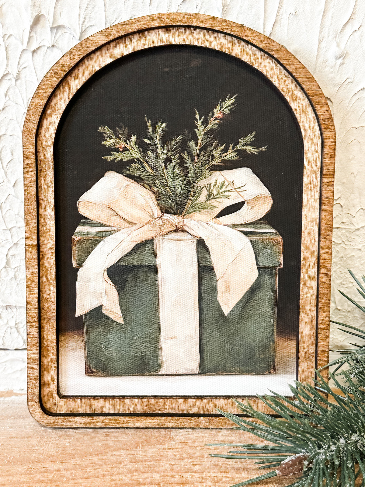 arch framed christmas gift print at the rustic barn in killingworth ct