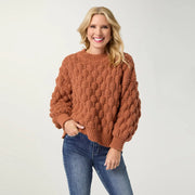 Cornelia Chunky Cable Knit Sweater - Warm Spice
