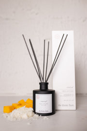 coconut and mango hand poured reed diffuser at the rustic barn in Killingworth ct