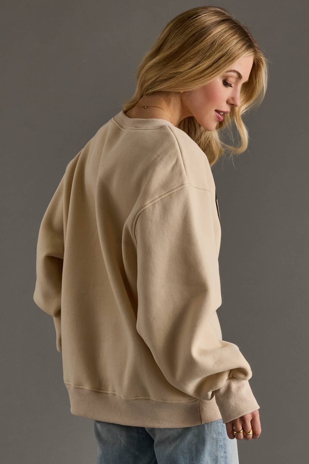 coffee weather tan graphic sweatshirt at the rustic barn in killingworth ct