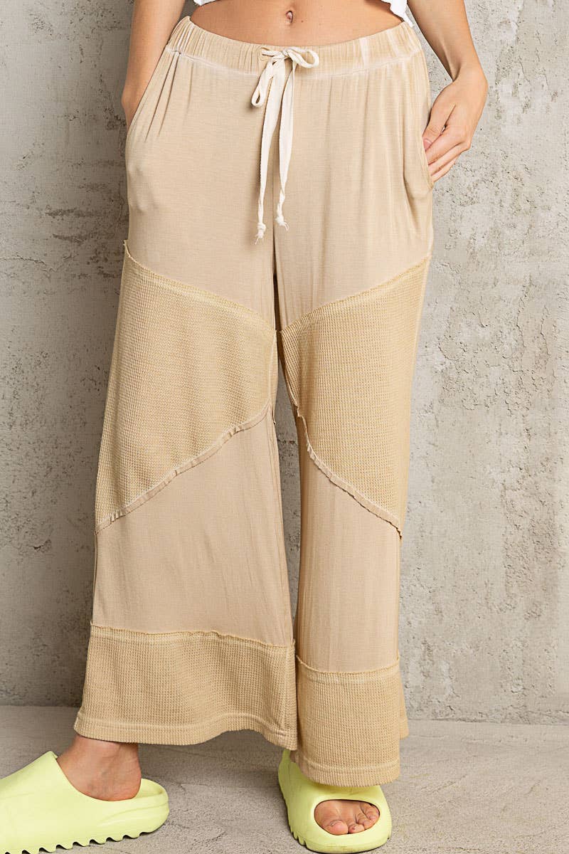 tan ribbed elastic waist casual knit pants at the rustic barn in Killingworth ct