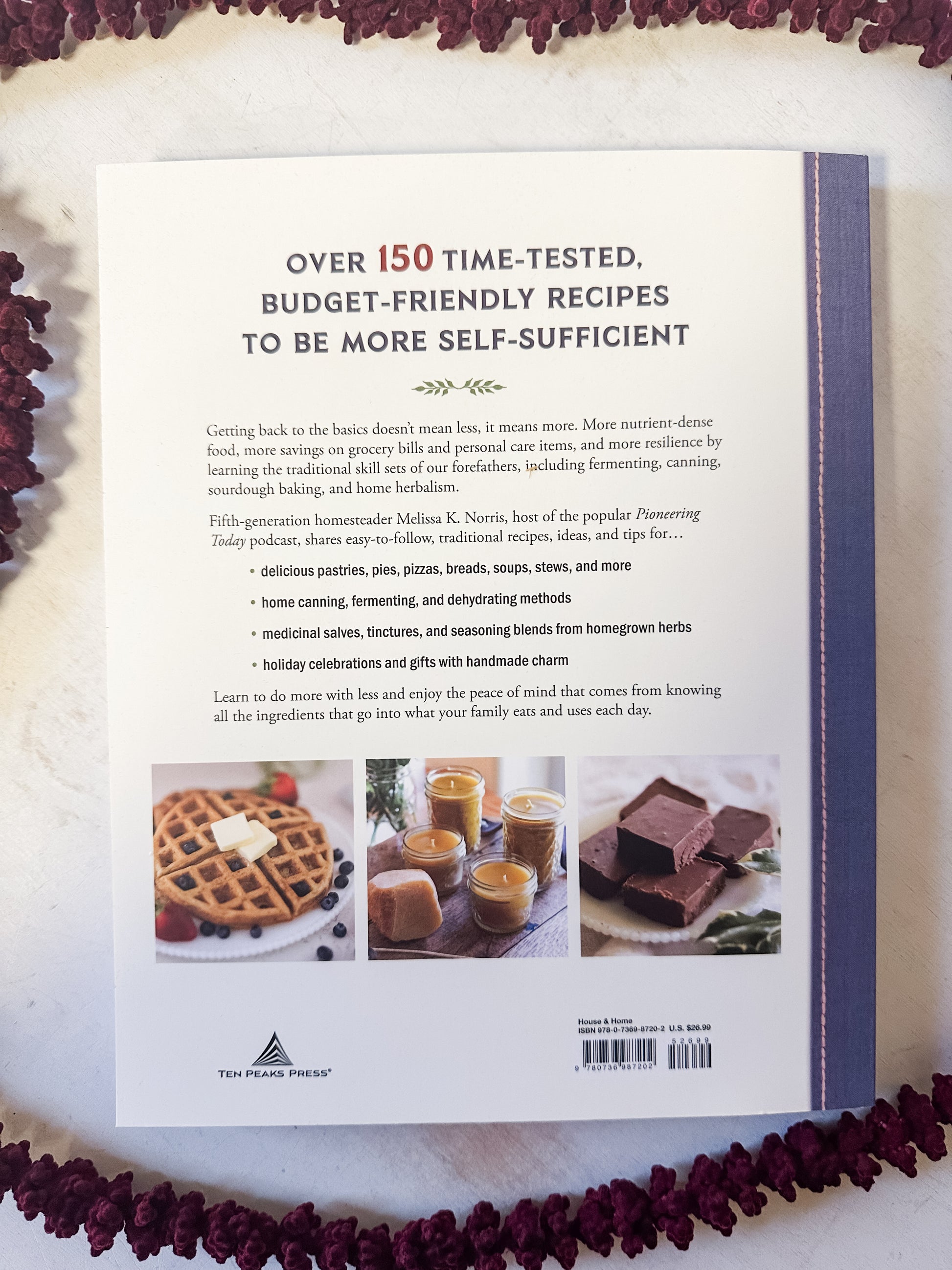 home and handmade cook book by author Melissa K. Norris at The Rustic Barn in Killingworth CT