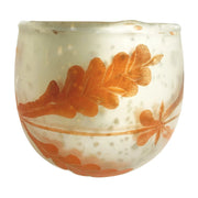 Orange & Silver Mercury Glass Votive Holder