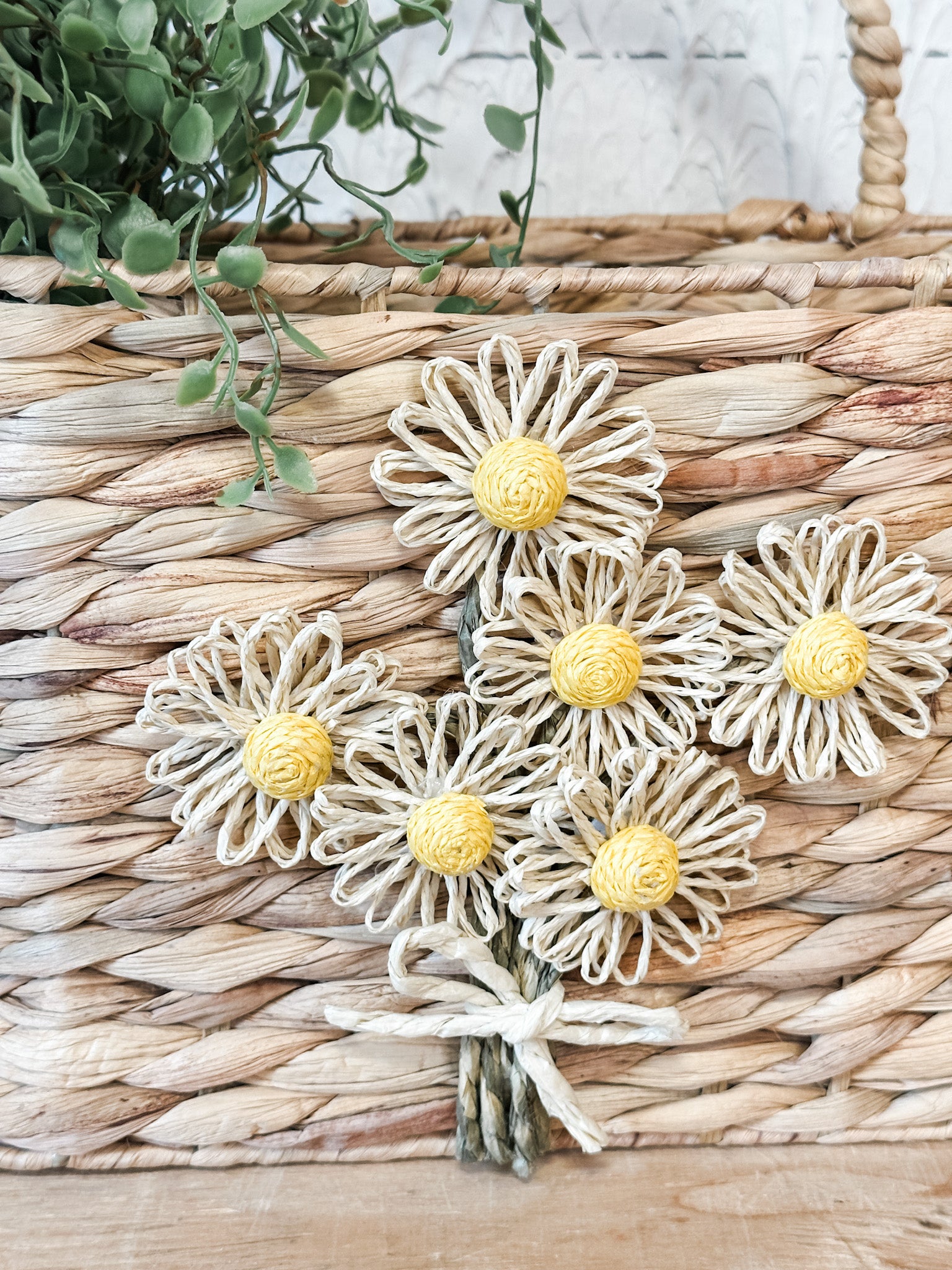 wall basket with floral accents at the rustic barn in killingworth ct