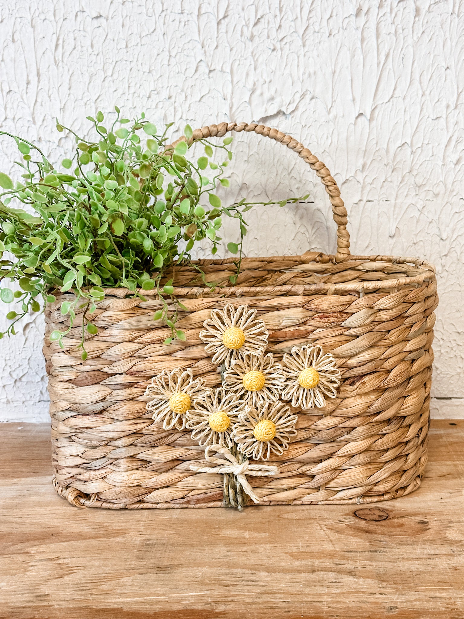 wall basket with floral accents at the rustic barn in killingworth ct