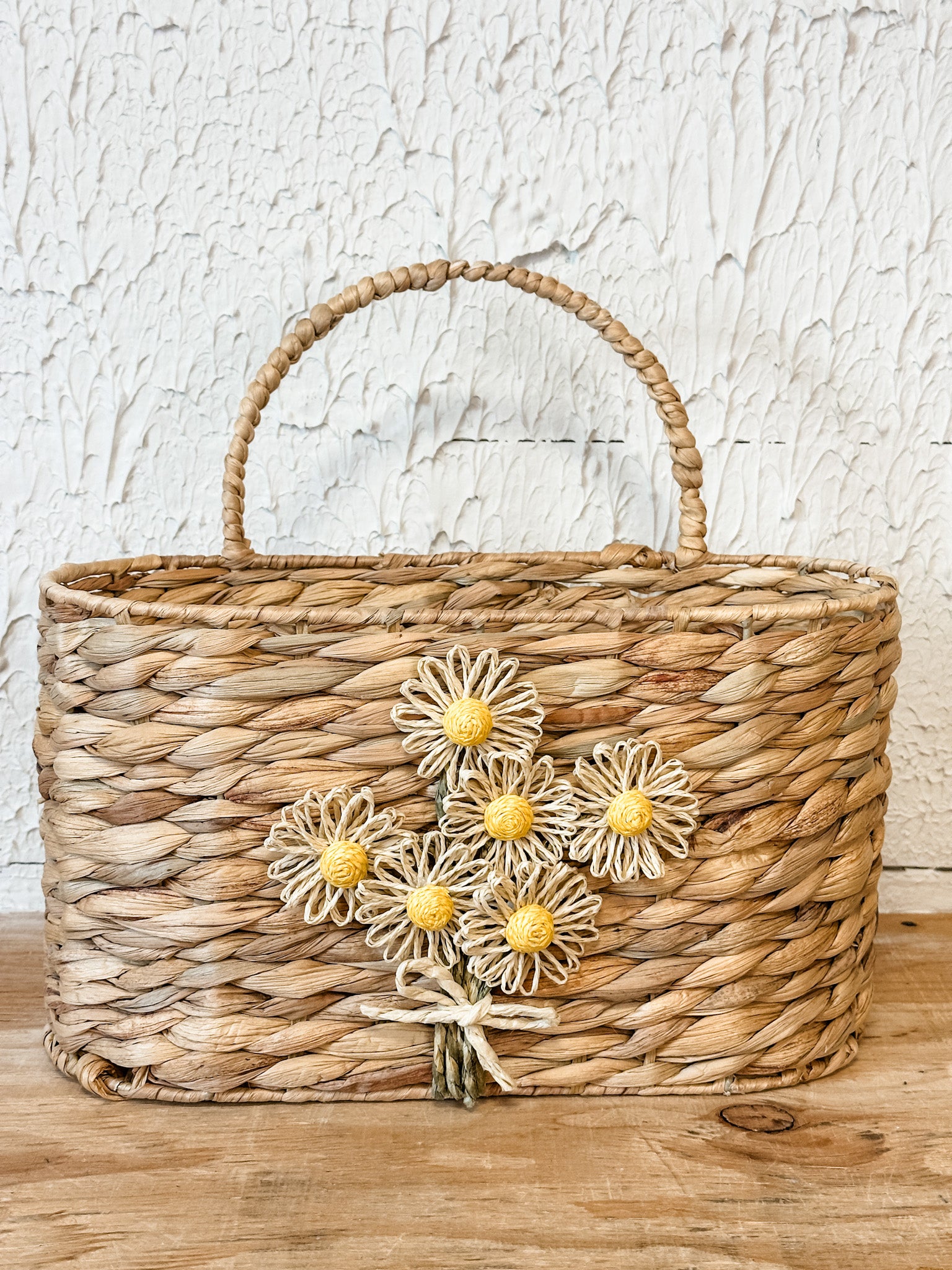 wall basket with floral accents at the rustic barn in killingworth ct