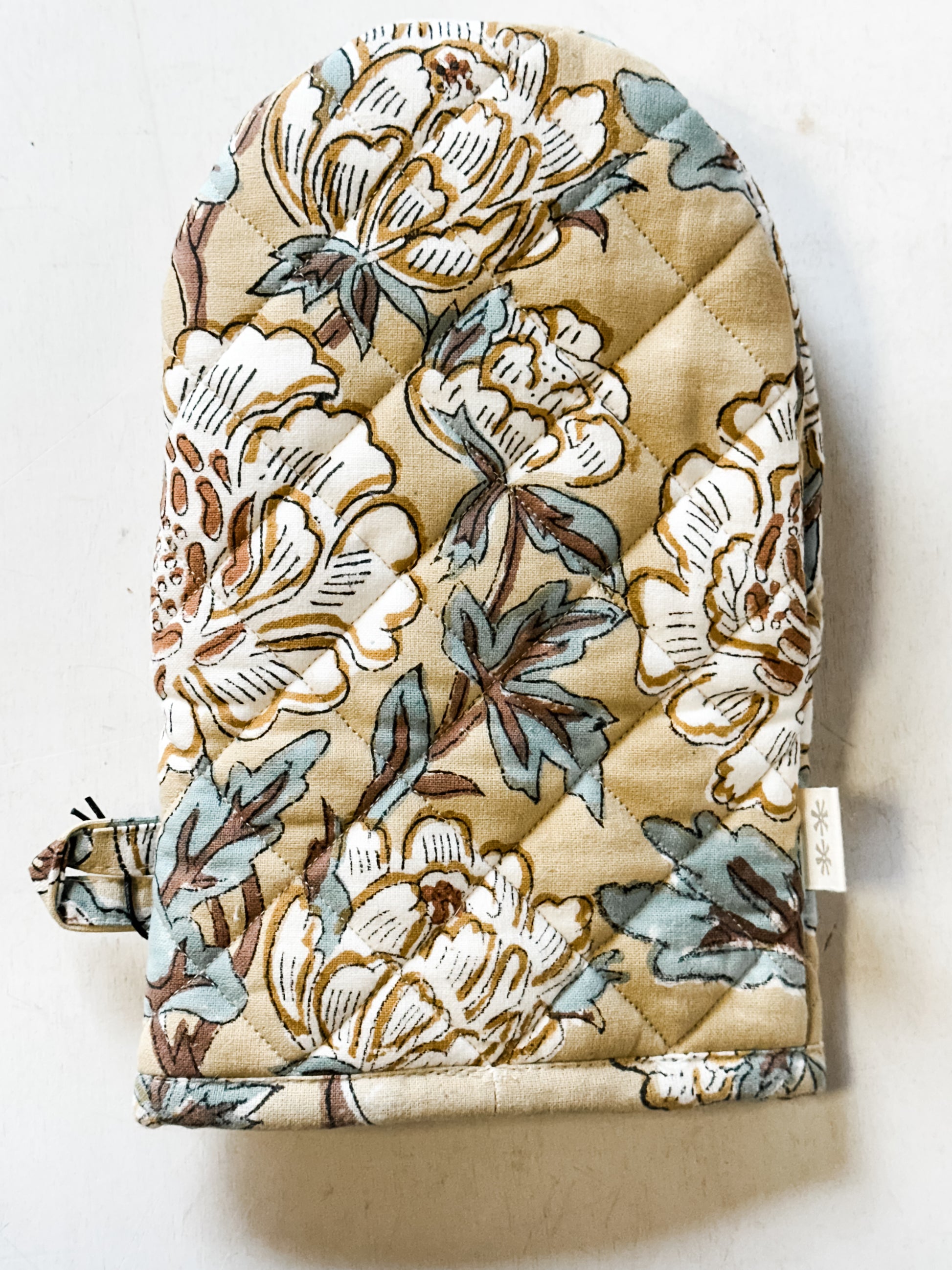 Cotton Artisanal Block Print Oven Mitt at the Rustic Barn in Killingworth, CT