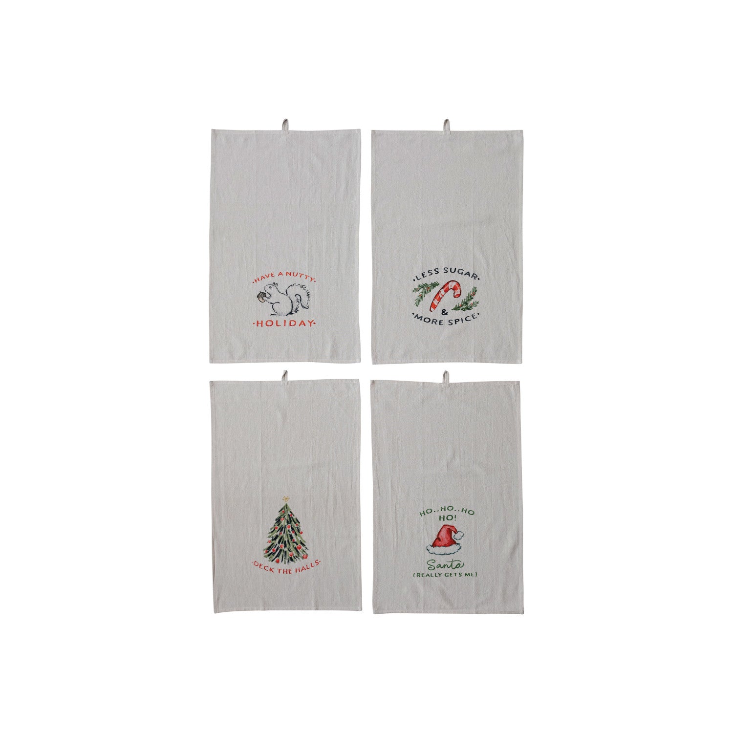 Cotton Tea Towel With Holiday Saying