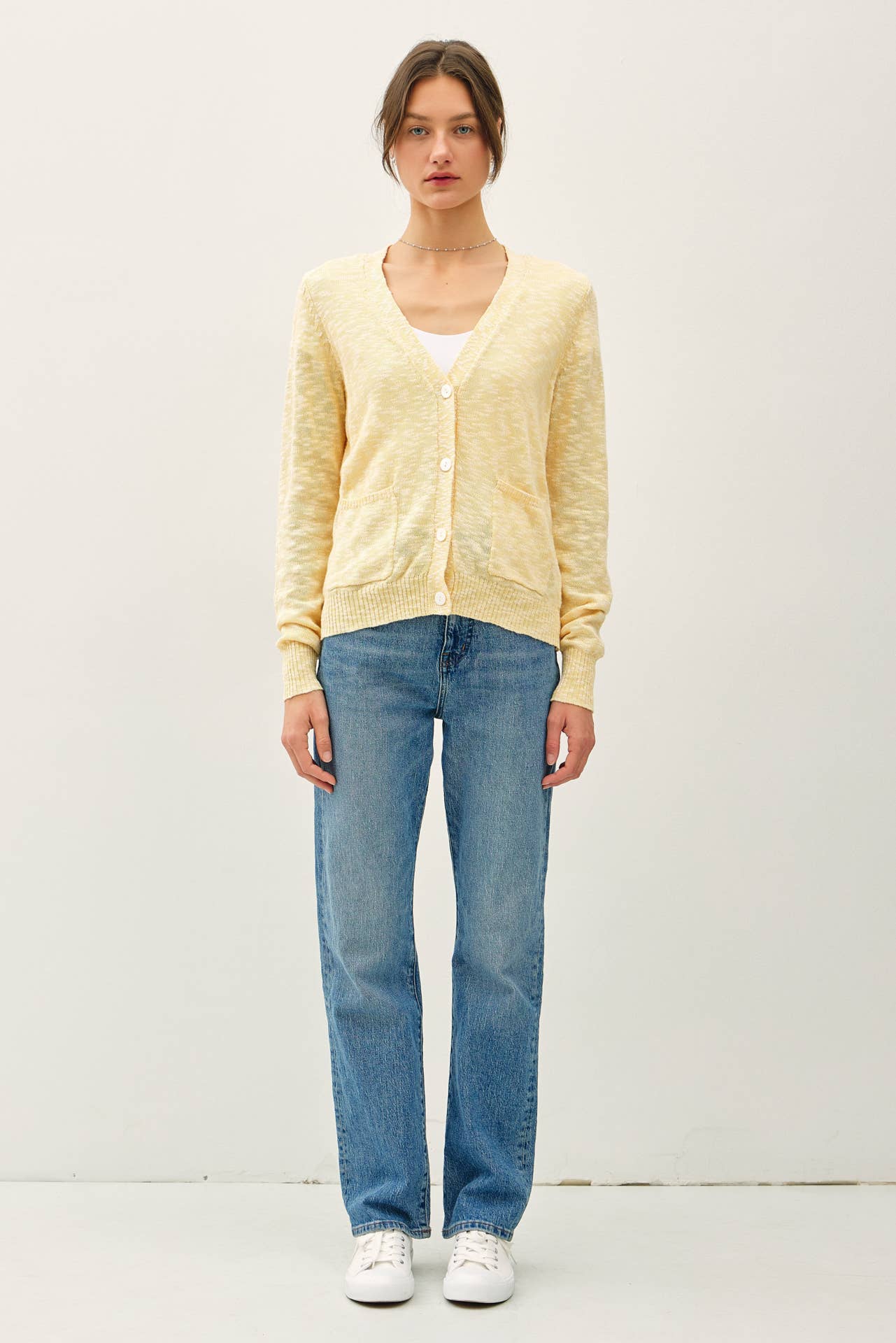 cotton slub button up cardigan with pockets at the rustic barn in Killingworth ct