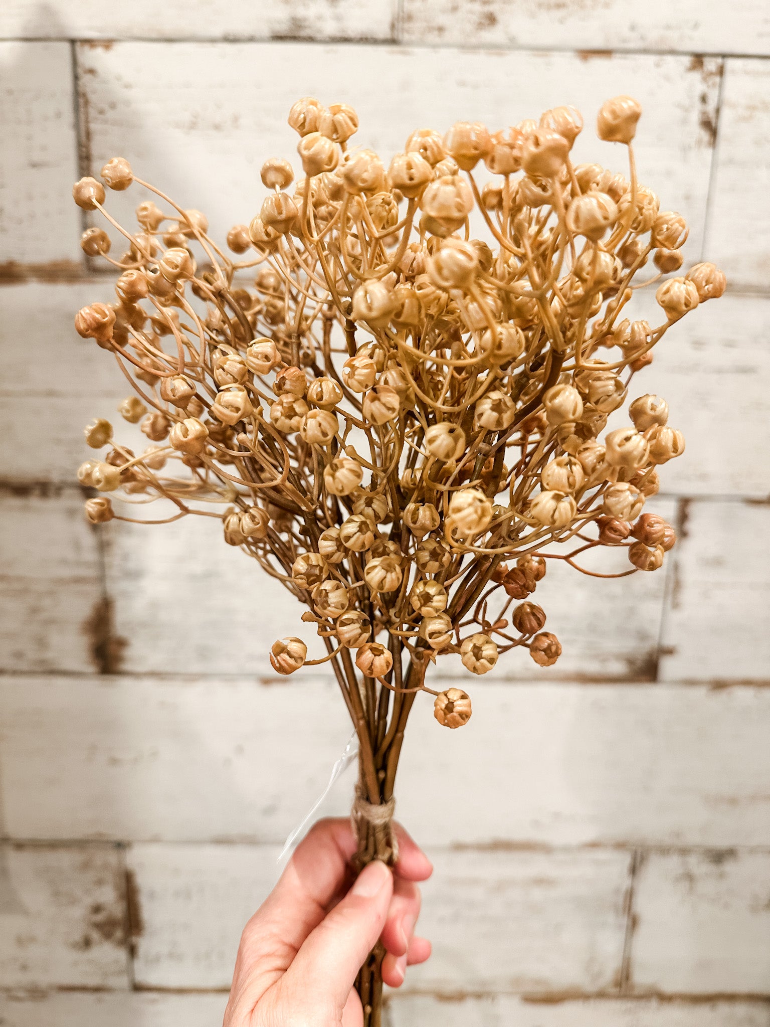 faux cream fall baby's breath at the rustic barn in killingworth ct