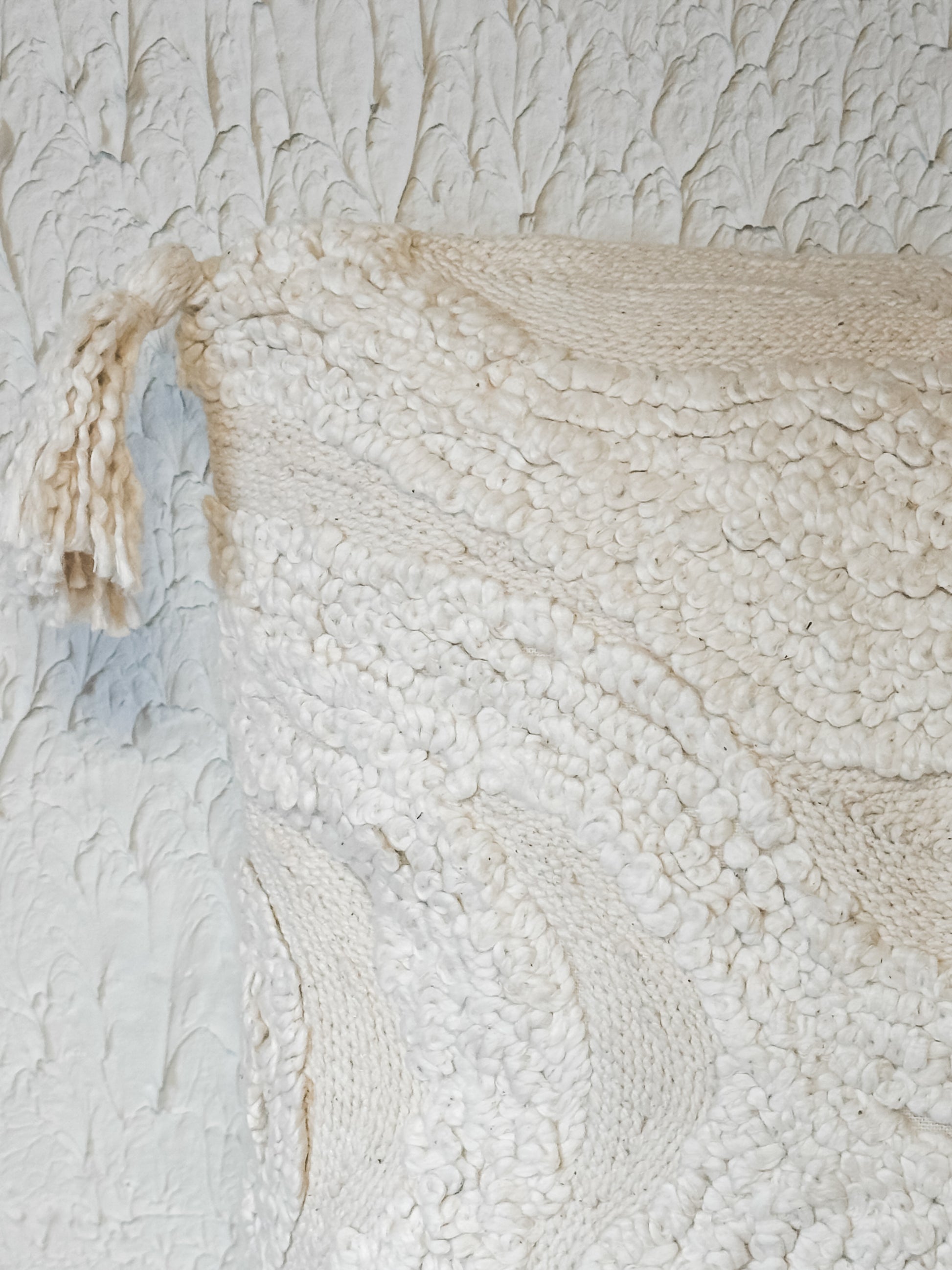 Aria Boho Tufted Cotton Lumbar Pillow at the Rustic Barn in Killingworth, CT