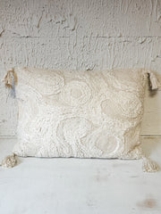 Aria Boho Tufted Cotton Lumbar Pillow at the Rustic Barn in Killingworth, CT