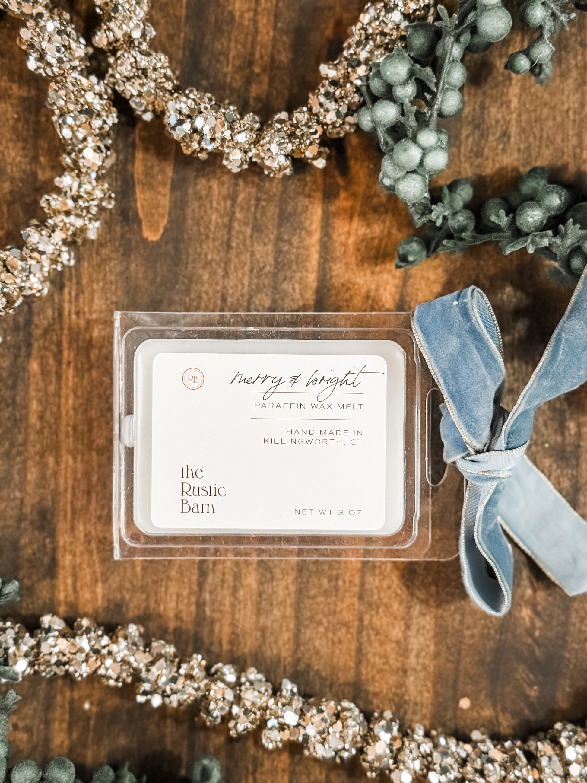 cypress bayberry and fir 3 ounce hand-poured soy wax melt at The Rustic Barn in Killingworth CT