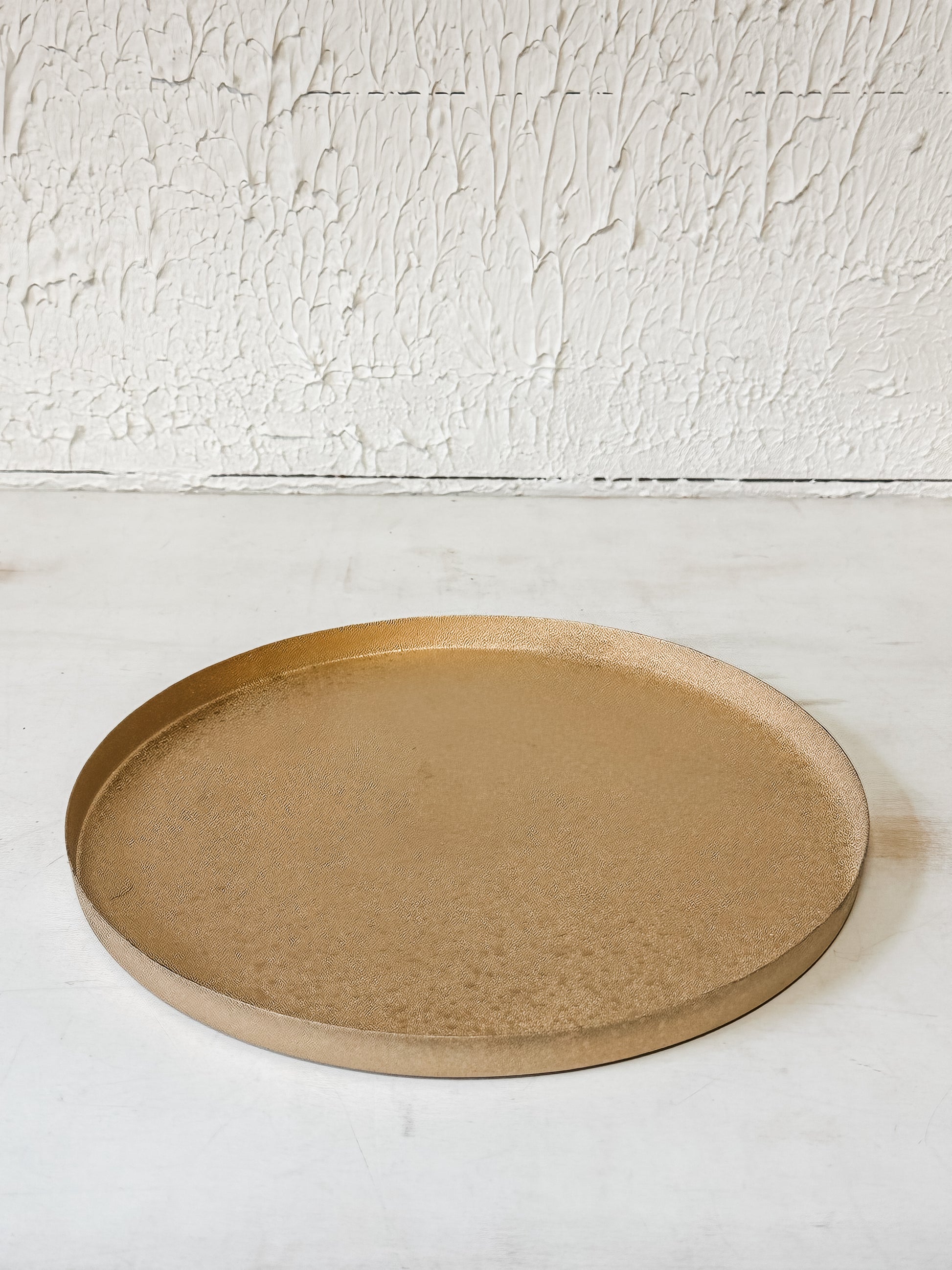 gold decorative textured metal tray at The Rustic Barn in Killingworth CT