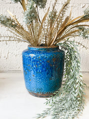 Blue Terra-Cotta Vase at the Rustic Barn in Killingworth, CT