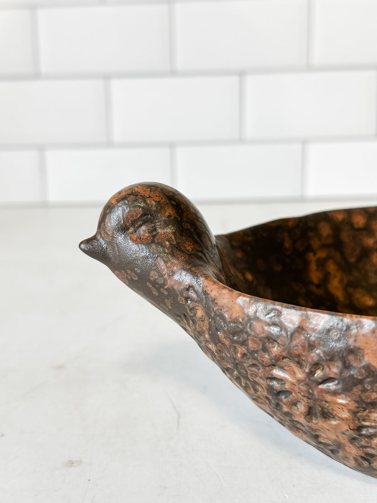 earthen bird stoneware bowl at the Rustic Barn in Killingworth, CT