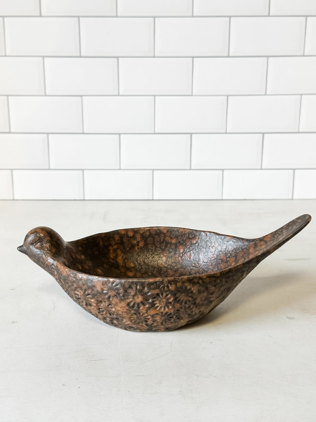 earthen bird stoneware bowl at the Rustic Barn in Killingworth, CT