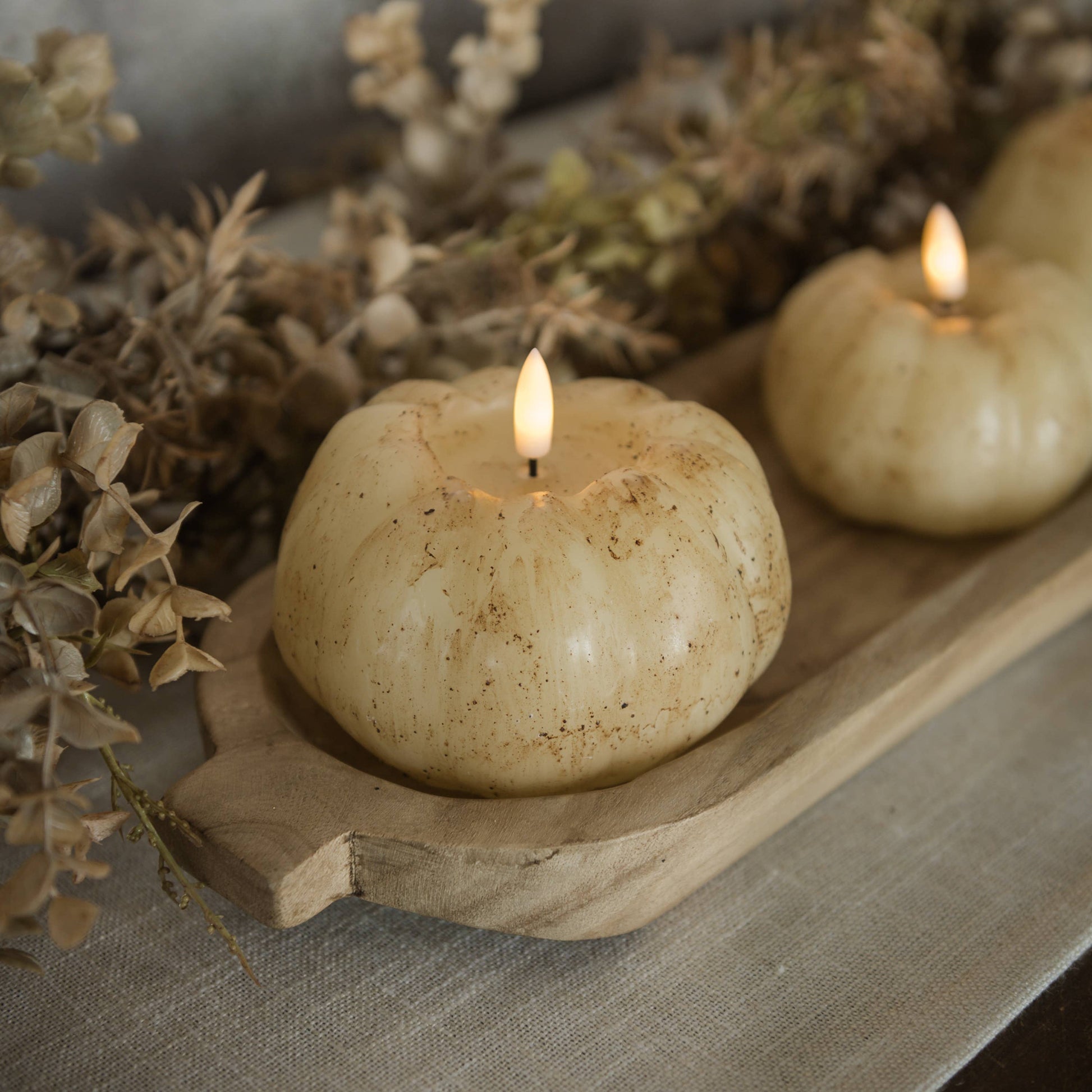 realistic 3d faux cream candle at the rustic  barn in killinworth ct