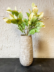 Embossed White Vase