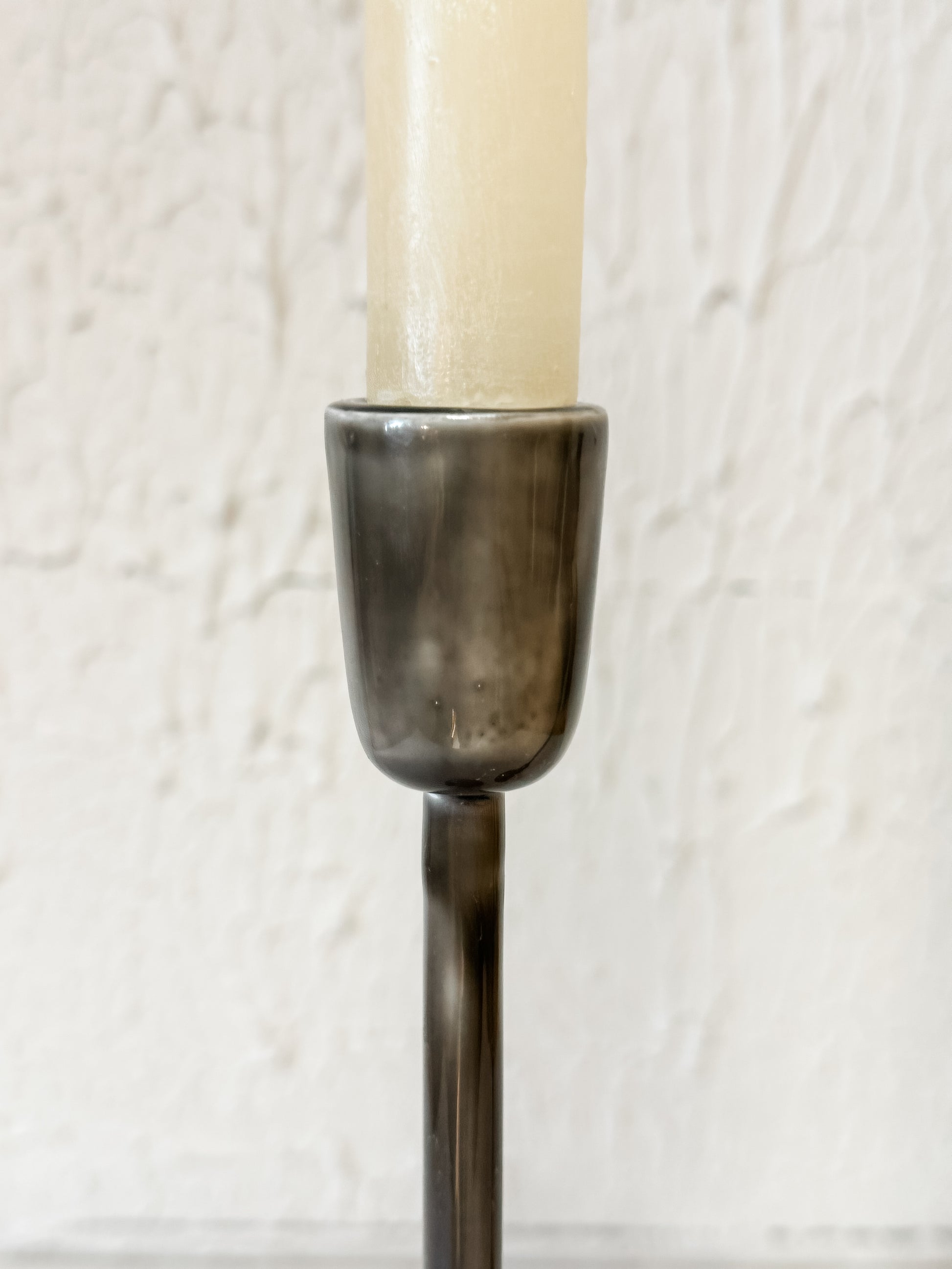 enameled aluminum taper holders gunmetal color at The Rustic Barn in Killingworth CT