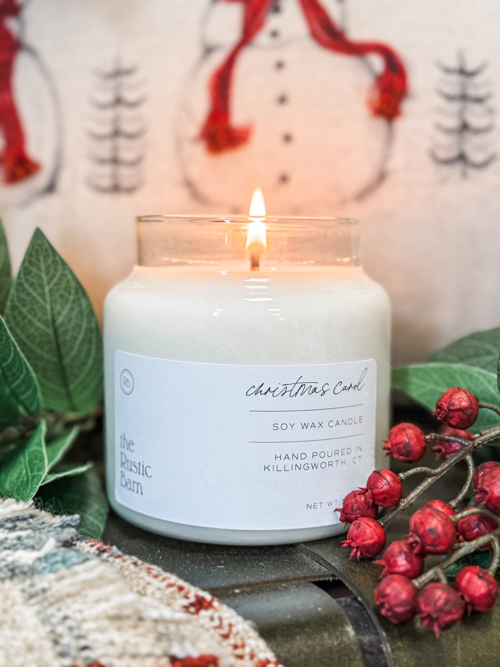 eucalyptus pine fir and camphor hand-poured soy candle at The Rustic Barn in Killingworth CT