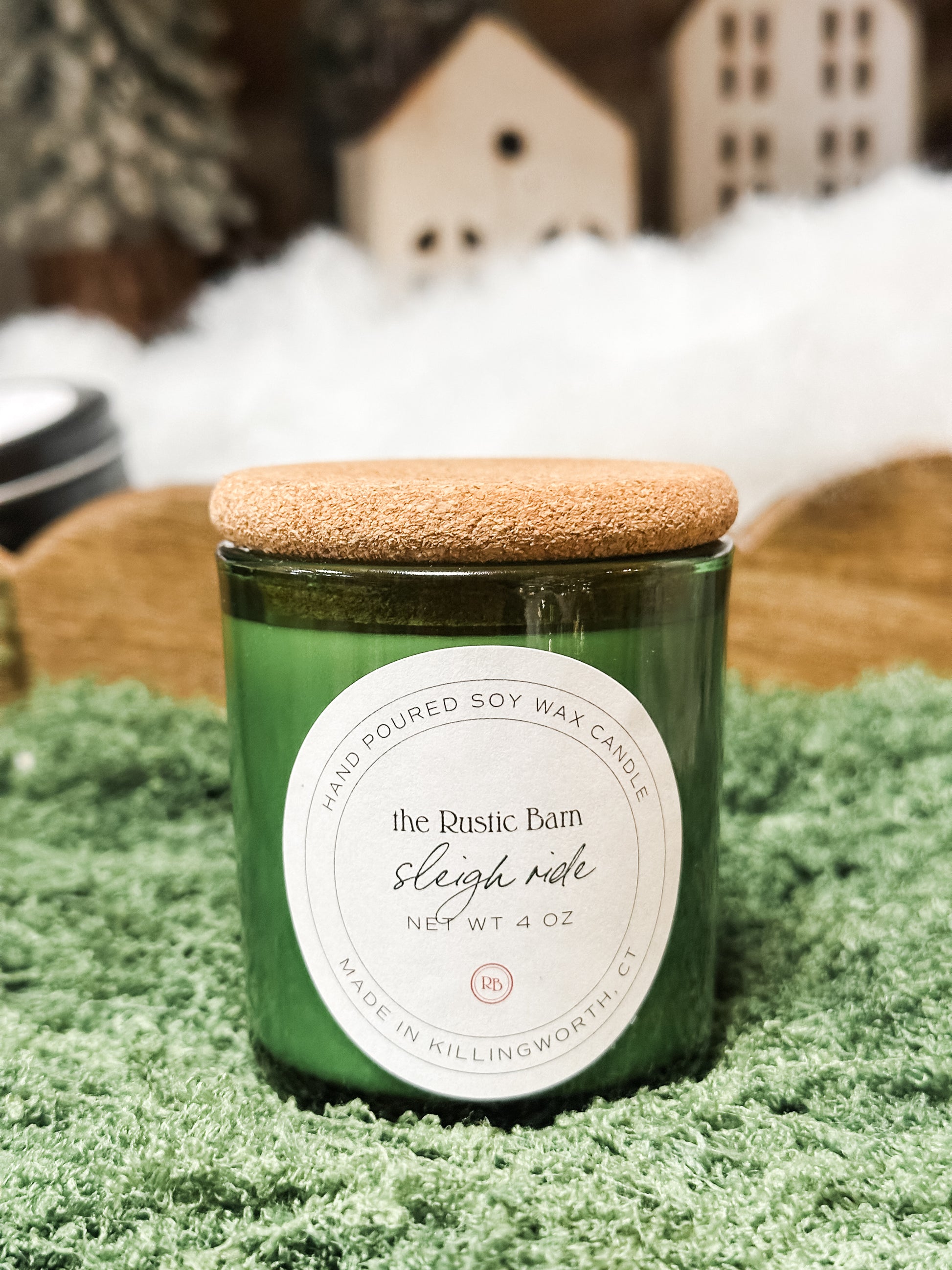eucalyptus, pine, rosemary, oak moss, and cedar hand-poured soy candle at The Rustic Barn in Killingworth CT
