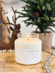 evergreen sprue and moss hand-poured 16 ounce soy candle at The Rustic Barn in Killingworth CT