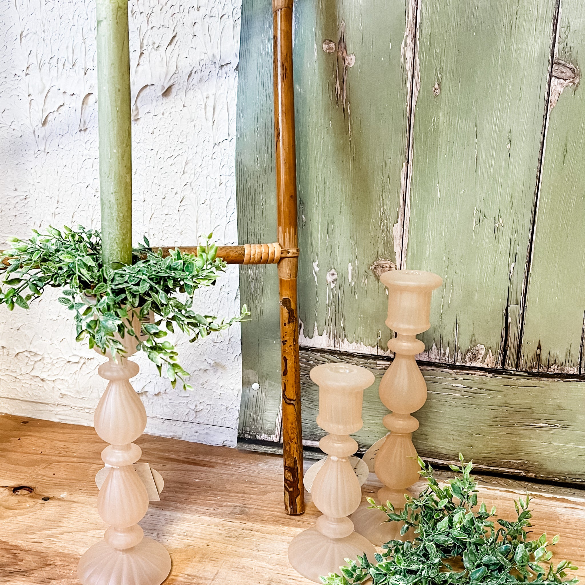 Faux Lemon Beauty Leaf Taper Candle Ring The Rustic Barn