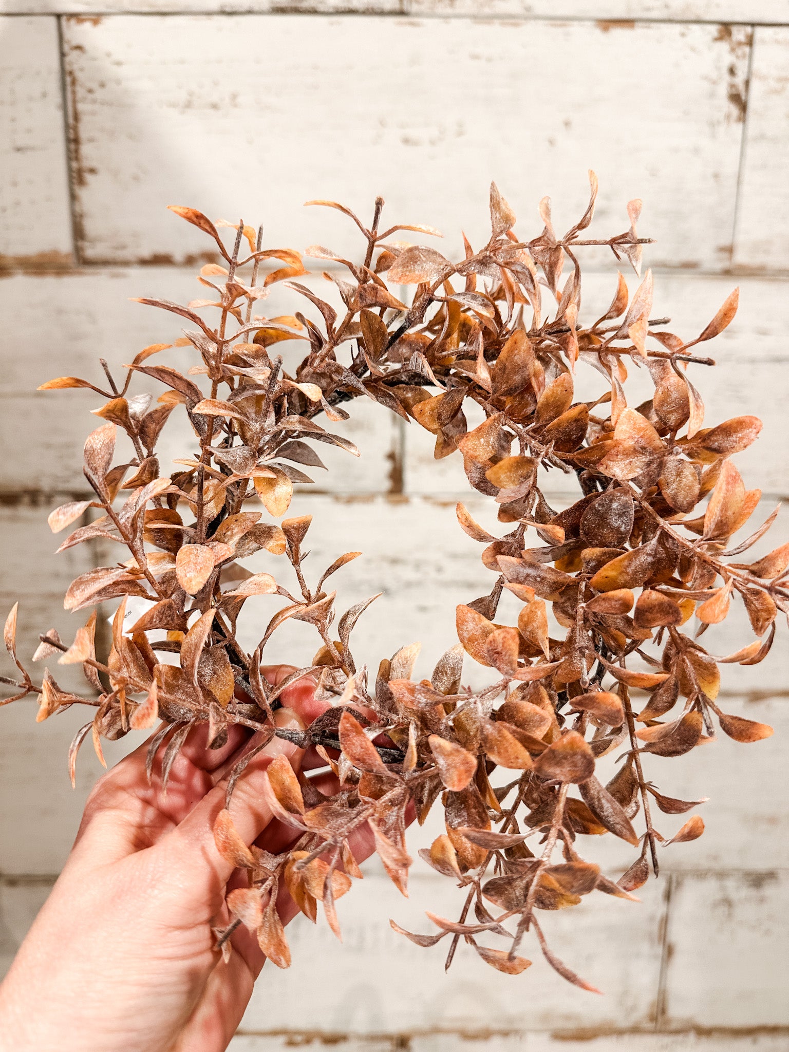 fall tea leaf faux candle ring at the rustic barn in killingworth ct