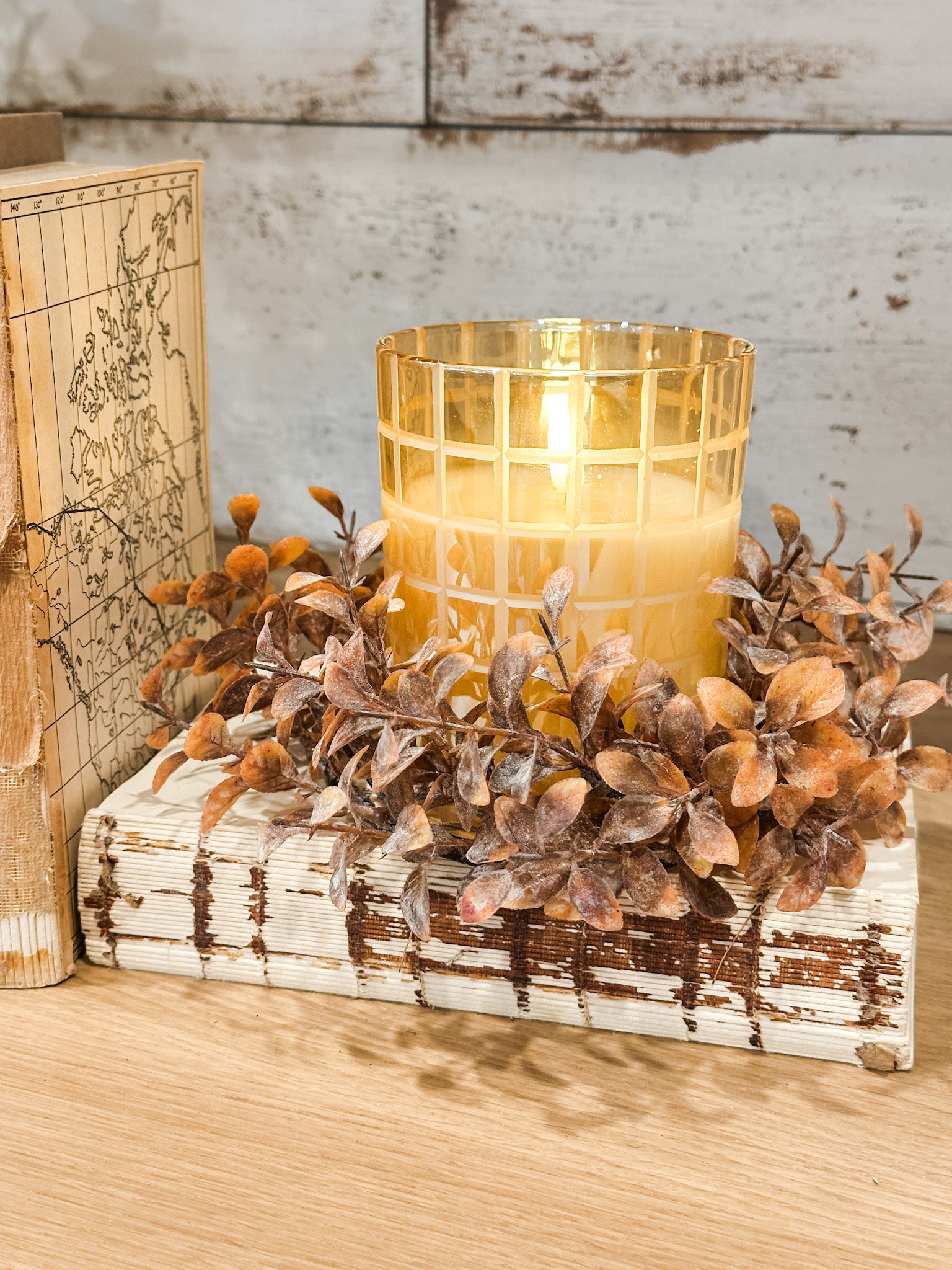 all tea leaf faux candle ring at the rustic barn in killingworth ct