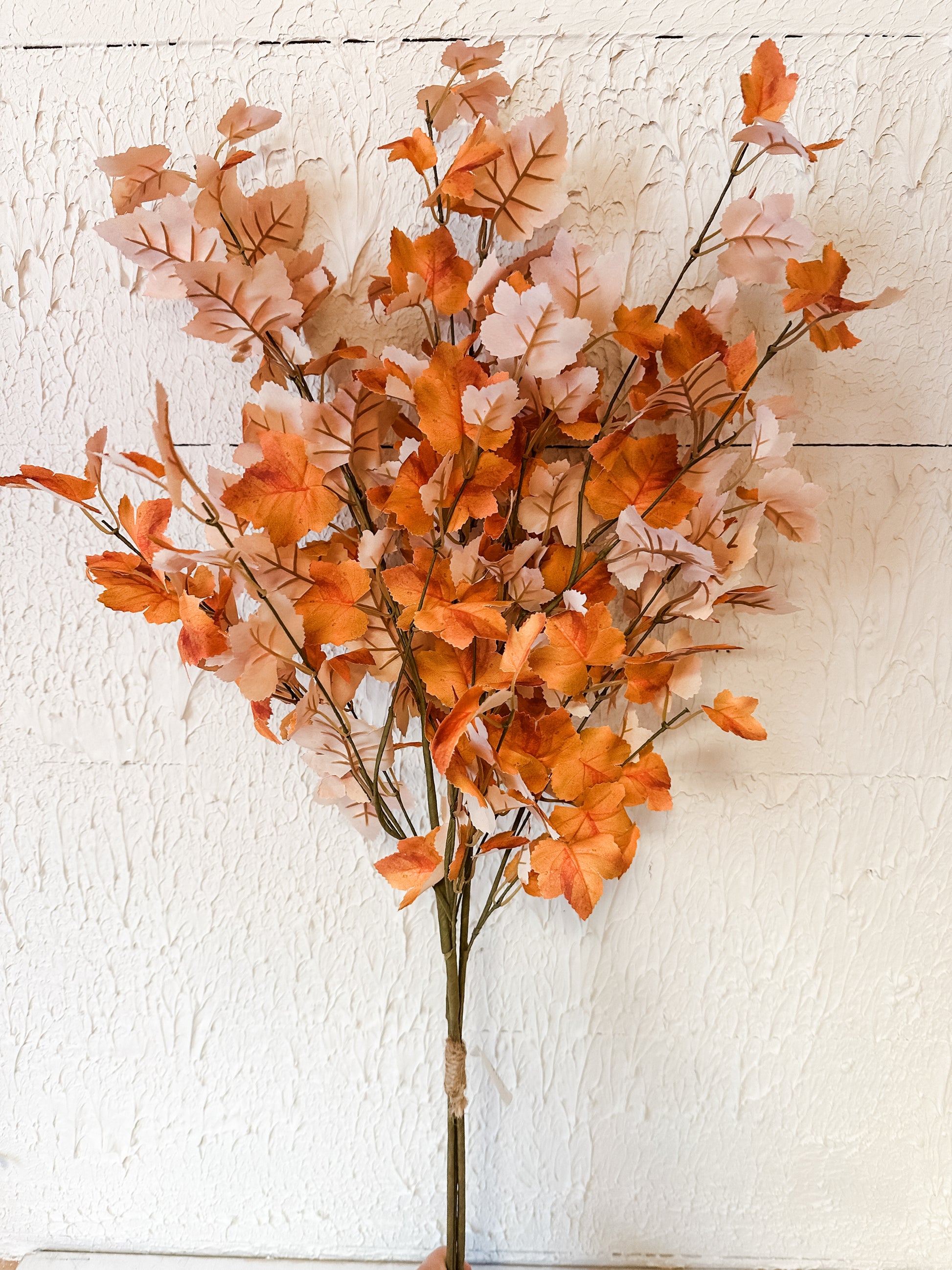 faux fall maple leaves bush at The Rustic Barn in Killingworth CT