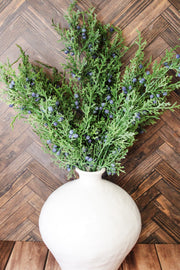 Faux juniper blueberry bush with greenery for christmas and holidays home decorating for sale at the rustic barn in Killingworth,CT
